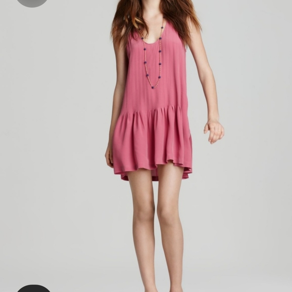 JOIE Topaz Silk Sleeveless Mini Dress Hot Pink S